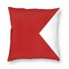 Nautical Signal Flag Code Letter B Square Pillowcase Polyester Linen Velvet Creative Zip Decor Pillow Case Car Cushion Case