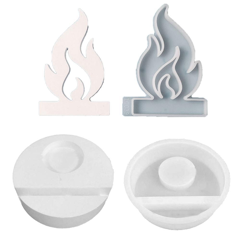 Hollow Flame Candlesticks Resins Moulds Lotus Candle Holder Silicone Molds DIY Heart Castings Moulds Home Decorations
