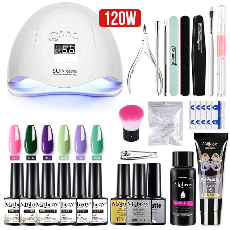 Mobray Manicure Set Professional Full Acrylic Nail Kit Set For Nail Gel Nails Complete Kit Nail Extension Polygels Set