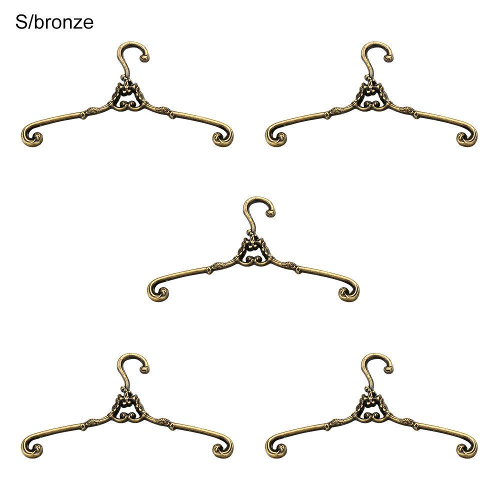5pcs Mini Toy Alloy Bedroom Decor Dolls Clothes Accessories 4/6.5cm Hangers Dollhouse Furniture