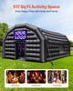 Inflatable Nightclub, 8 x 6 x 4 m Inflatable Party Tent with 1100W Blower & Sandbag, Ventilated Blow up Night Club with 2 Windows, Air Cube House for