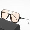 2PCS Vintage Square Sunglasses for Women Men Double Bridges Eyewear Female Chic Polygon Sun Glasses Shades