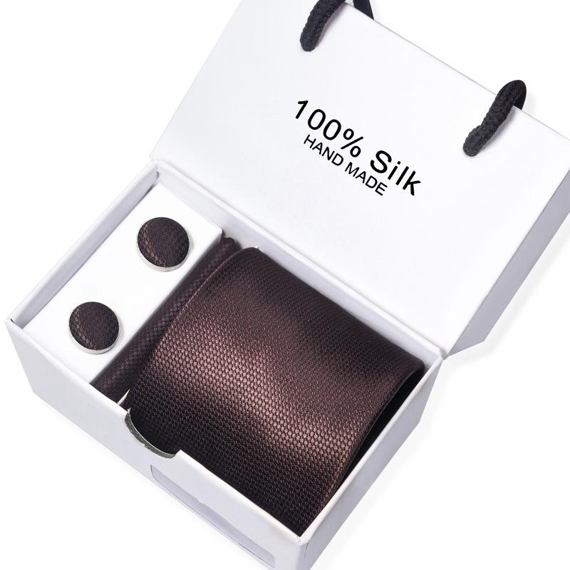 Мужской деловой галстук, квадратный шарф, подарочная коробка, полосатый простой костюм, рубашка, галстук, черный подарочный набор в коробке