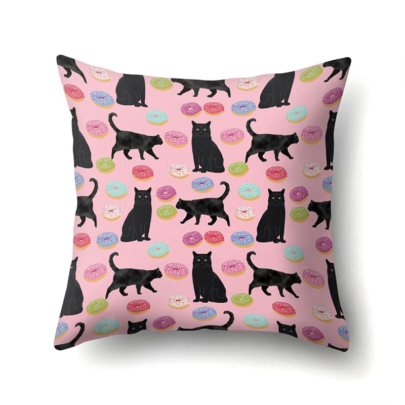 Полиэстеровая наволочка с мультяшным принтом животного, бархатная наволочка из персиковой кожи, наволочка на поясничную подушку, чехол для поясничной подушки для автомобиля