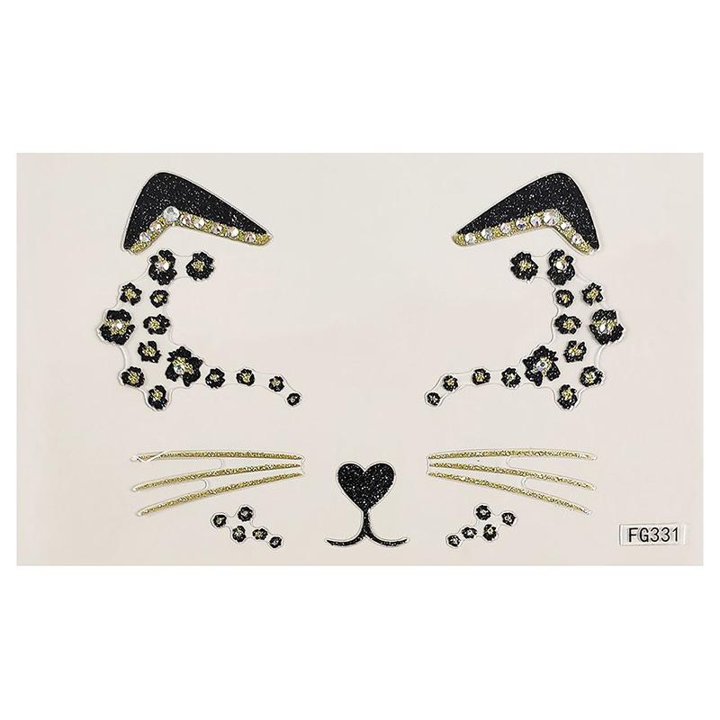 1 шт. 3D акриловая наклейка для дрели, милые наклейки для лица кошки, шар, вечерние украшения для лица, алмазный маскарад, временные татуировки, наклейки