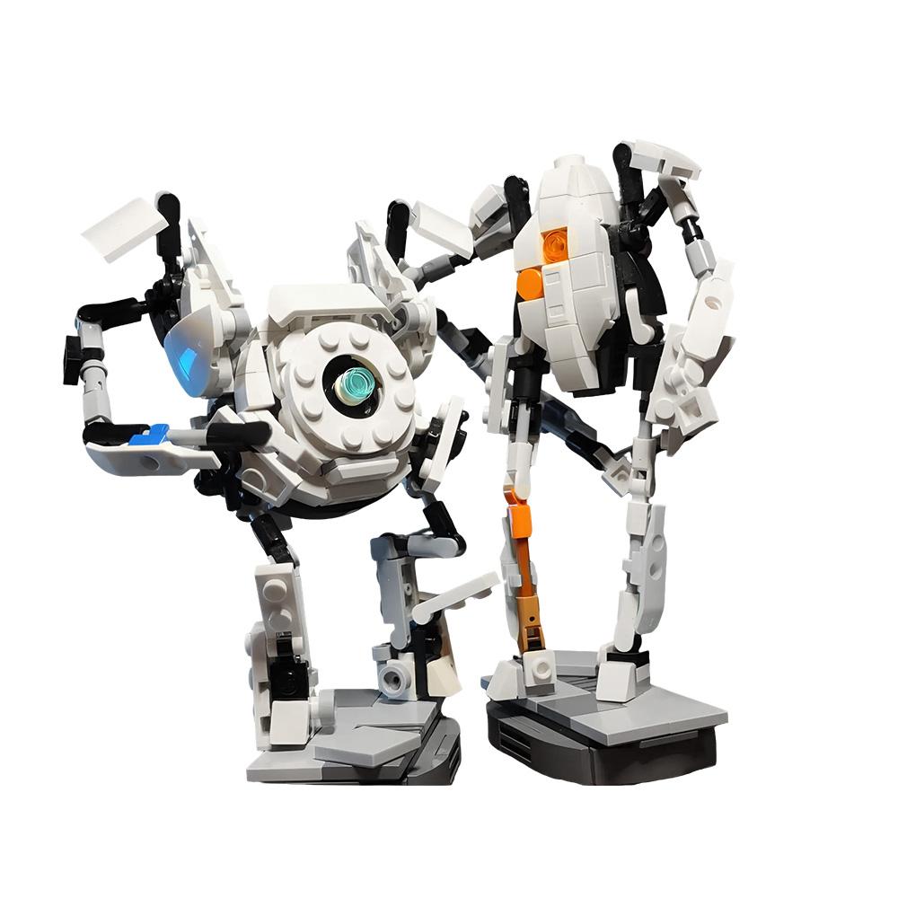 MOC Популярные Игры Portal 2 Робот Строительные Блоки Модель Высокотехнологичный ATLAS И P-Body Робот Кирпичики Сборка Игрушки Детские Подарки на День Рождения