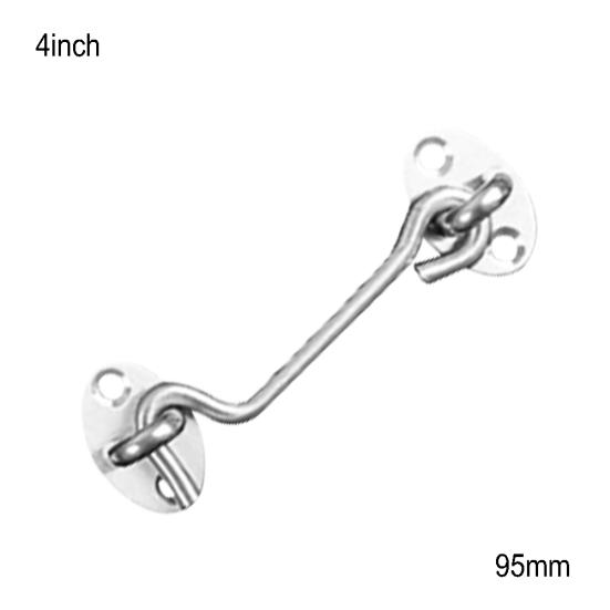 1Pc Stainless Steel Windproof Cabin Door Gate Window Hook Eye Latch Lock Catch