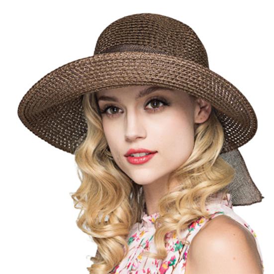 Straw Hat Wide Brim Anti Sun Headwear Stylish Protective Sunshade Women Straw Hat for Beach