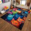 Colorful Cartoon Cats Pattern Carpet for Living Room or Bedroom Decor Suitable for use as an anti-slip for living room bedroom sofas