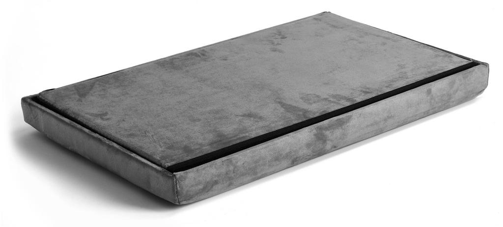 Folding velvet pouf DIEGO graphite VELVET size XL
