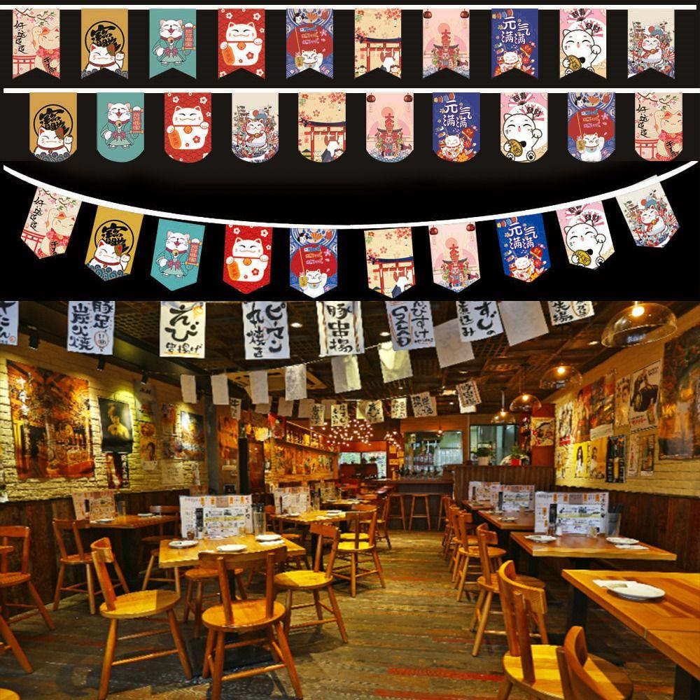 Sashimi Ramen Cuisine Bistro Decorative Banner Japan Small Colored Flag Bistro