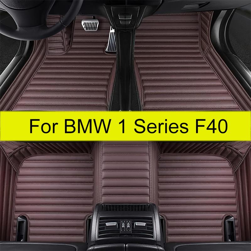 Leather Car Floor Mat For BMW 1 Series F40 118i 116d 118d 5seat Waterproof Car Mats Full Set Car Accessories