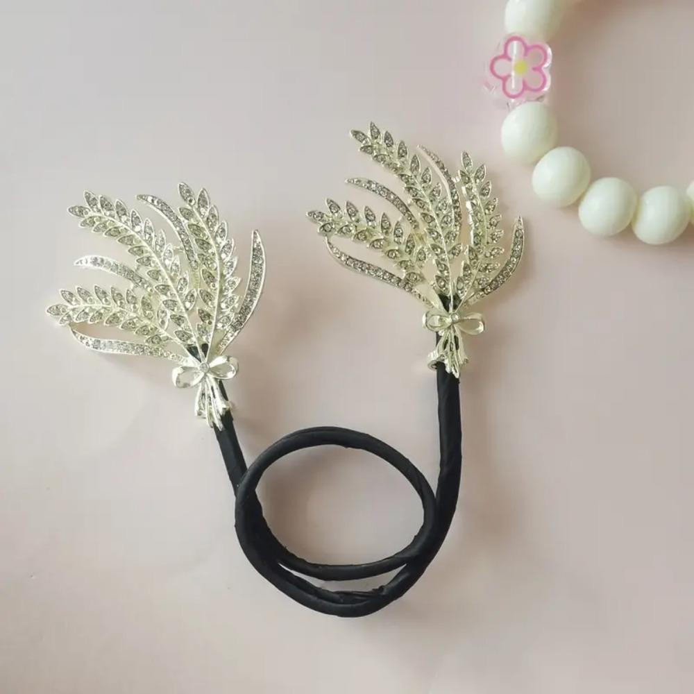 Заколка для волос со стразами и перьями, элегантная бигуди для волос, ловкий создатель пучков, длинные густые аксессуары для волос для женщин