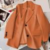 Женский костюм, весенне-осенний женский топ, офисный женский пиджак, свободный крой, тонкая куртка с воротником с лацканами, пальто для работы, отдыха