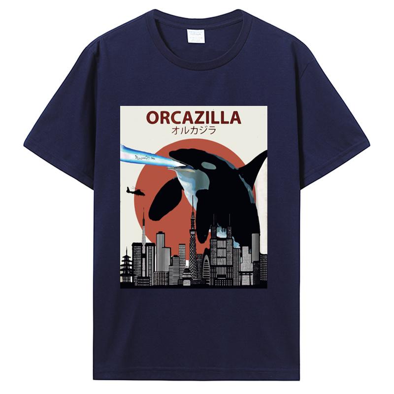 Hot Sale Fashion Cotton Tshirt Orcazilla Funny Killer Whale Tshirt Orca Lovers Gift Men Oneck Funny Tee Shirt