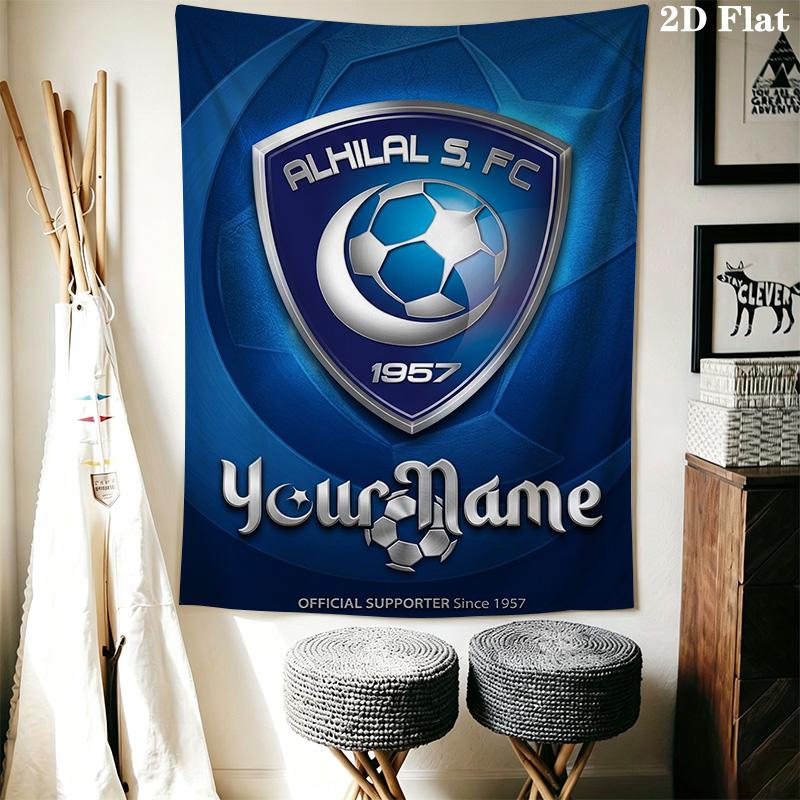 Name Custom Al-Hilal Wall Tapestry Aesthetic Wall Hanging Printed Fabric Blanket Decorative Tapestries for Bedroom Living Room Home Decor