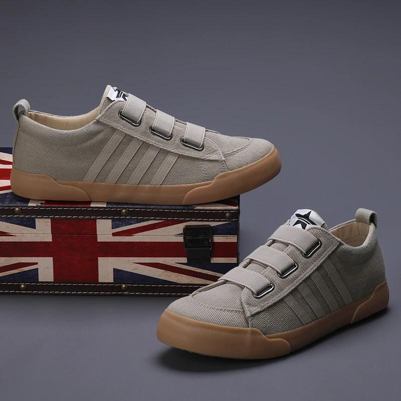 Классические парусиновые туфли мужские туфли на плоской подошве мужские вулканизированные кроссовки мужские весенние пары студенческие повседневные туфли на шнуровке