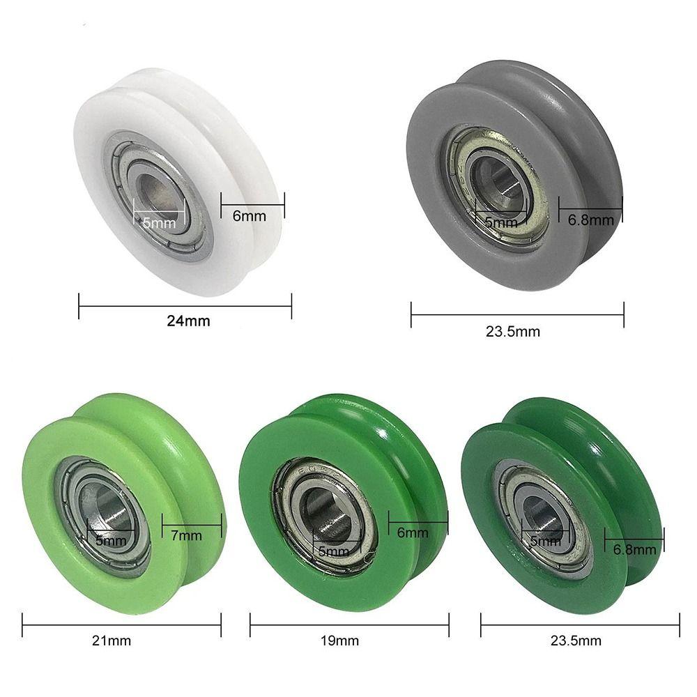 10Pcs Nylon POM Bearing Pulley Stainless Steel Rubber-Coated Pulley  for Doors Windows