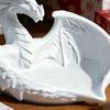 3D-печатный поднос-органайзер для хранения, блюдце для украшений, безделушек, ключей, держатель, домашний офис, крылатый дракон, настольное украшение, орнамент