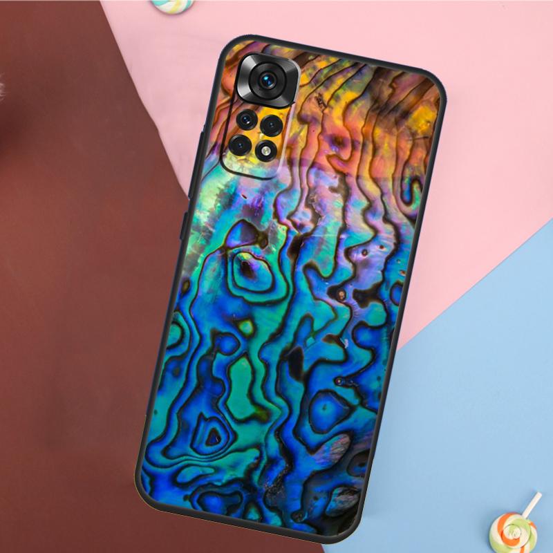 Чехол с текстурой раковины моллюска Абалон для Xiaomi Redmi Note 13 14 Pro 12 11 9 10 9S 10S 11S 12S Redmi 14C 10C 12C 13C
