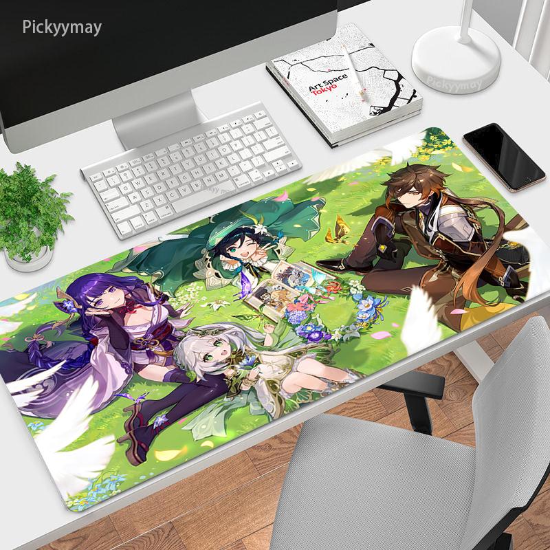 Genshin Impact большой игровой коврик для мыши, геймерские коврики для мыши, коврик для клавиатуры, настольный коврик Nahida Kawaii, настольные коврики, аниме коврик для мыши в подарок