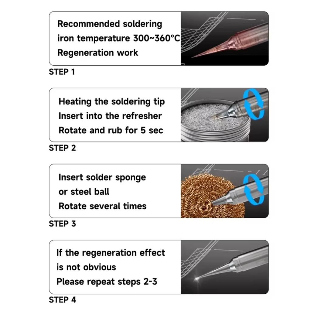 Пасты для пайки Остатки сварки Удаление черного слоя Быстрая очистка Инструмент для очистки и обслуживания паяльника