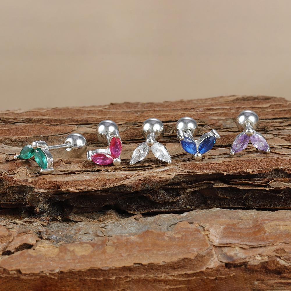 1 шт. корейские серьги-гвоздики из нержавеющей стали для пирсинга козелка, женские модные серьги-гвоздики с цирконием и конским глазом, украшения для тела