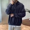 Весна и Осень Новый Свитер на Молнии Мужской Американский Ретро Свободный Повседневный Дизайн Нишевый Топ Однотонный Пуловер
