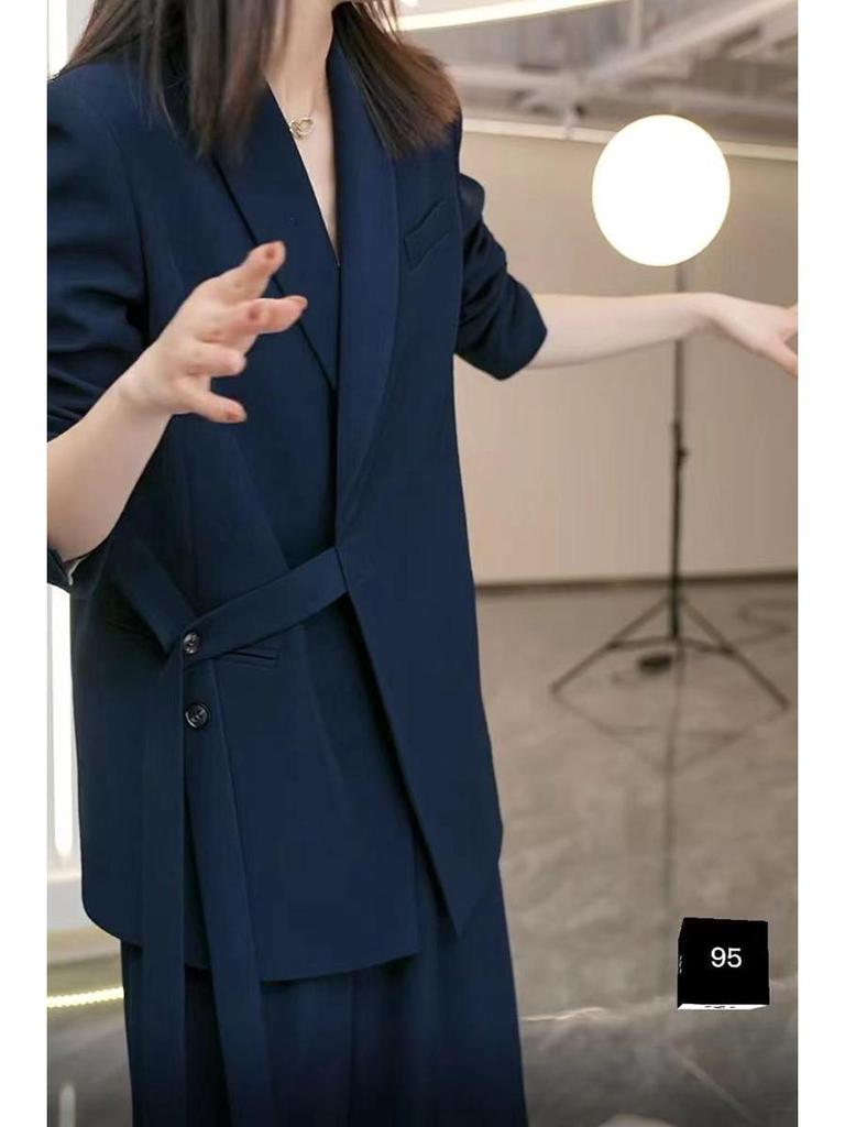 Стиль золовки 2024: Комплект из двух предметов: брюки палаццо свободного кроя больших размеров для женщин - Весна и Осень