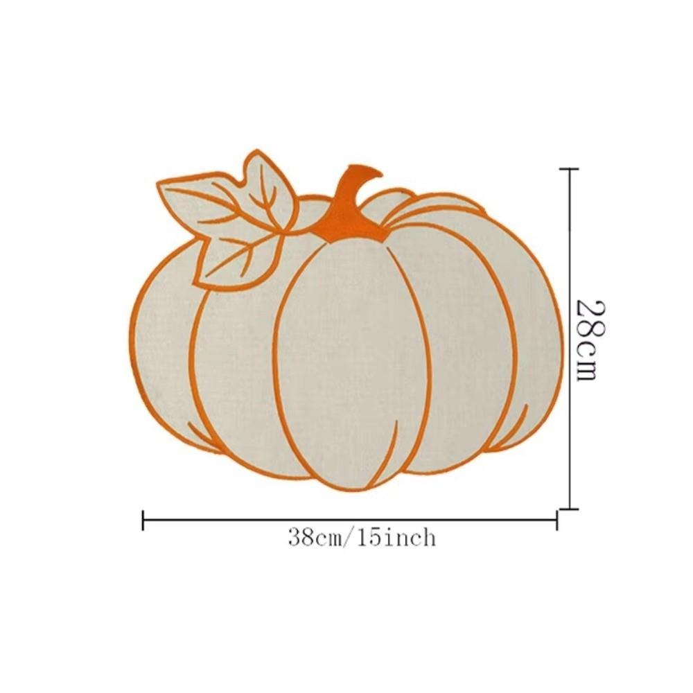 Embroidered Dining Table Mat Heat Insulated Pumpkin Placemat Durable Insulated Pad