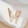 Luxury  Rose Gold Color Unique Long Dangle Earrings For Women Fashion Natural Zircon Party Fine Party Daily Jewelry