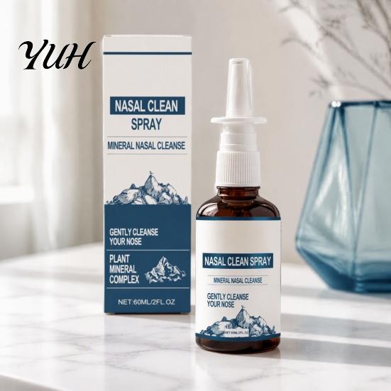 Natural Nasal Spray for Congestion Spray, 60ML Daily Cleanse And Care Mist Mineral Based Gentle Non-Medicated Dry Air, Travel, Use Adults Kids