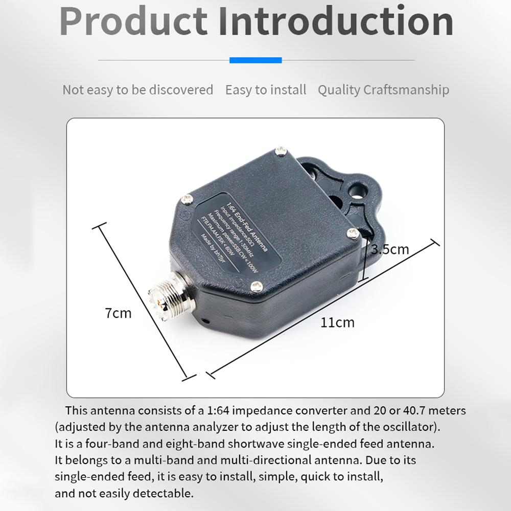 Baron 4/8 multi band end fed half wave antenna 20-10m HF portable outdoor emergency antenna, used for amateur CB shortwave.