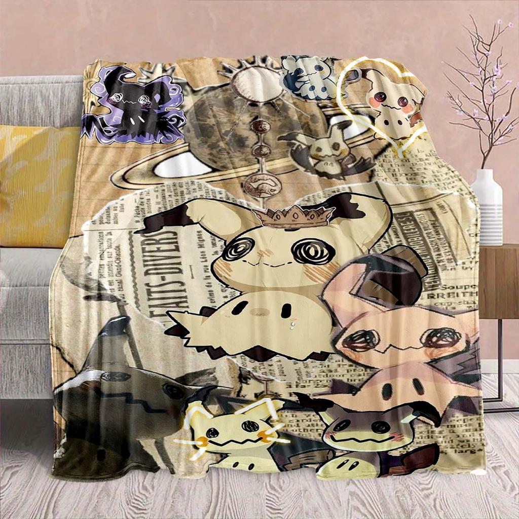 Pokémon Anime Flannel Blanket - Soft Warm Perfect for Sofa, Bedding Camping Travel Office Home Decor -QJY