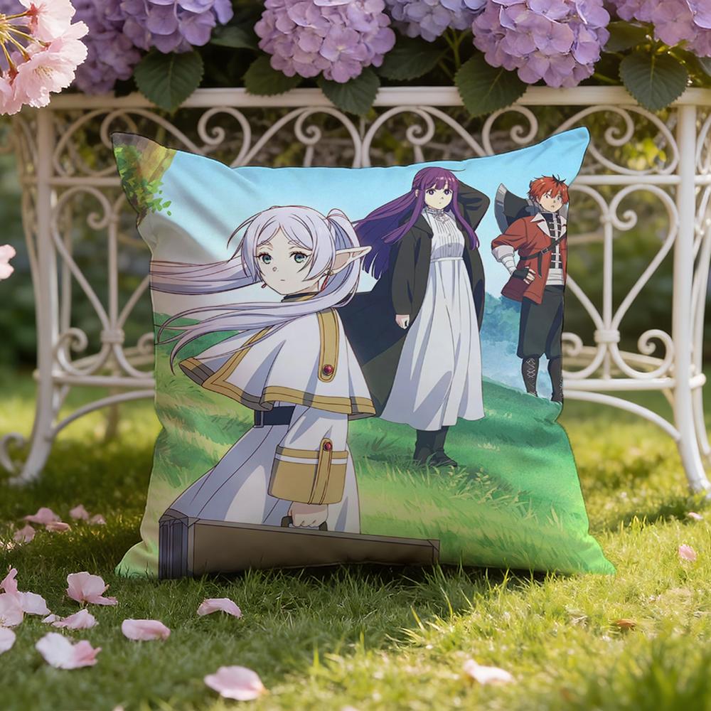 Аниме F-Frieren B-Beyond Journeys Наволочка для подушки Домашняя и автомобильная Двухцелевая наволочка: Двусторонняя конструкция для максимального комфорта