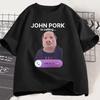 Футболка с надписью John Pork Is Calling Телефон Юмор Смешная графика свиньи Футболки Унисекс Женская одежда Хлопок Короткий рукав Оверсайз Футболки