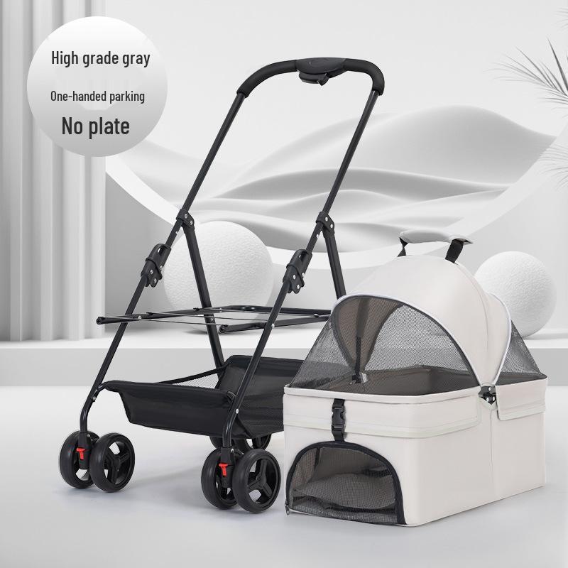 Lightweight Foldable Pet Stroller for Small & Medium Dogs and Cats - Detachable for Outdoor Walks