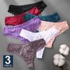 3PCS/Set Women Mesh Lace Panties Sexy S-XL Perspective Girls Thongs Soft Lingerie Pantys Underwear Femme Intimates