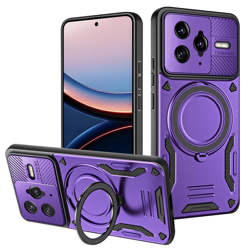 Роскошный Высококачественный Магнитный Чехол-Броня Для Xiaomi POCO F7 UItra С Кольцом-Подставкой Защитный Бампер