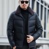 Пуховик из натуральной кожи мужская куртка пуховик мужской лацкан daddy свободный пуховик большой размер кожаная куртка