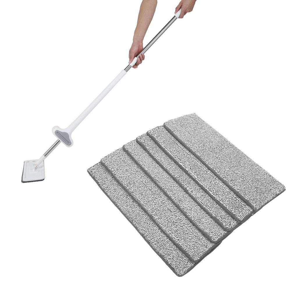 6Pcs Mop Cloth Replacement Machine Washable Mop Head Pad for Home Floor Cleaning 33x12cm