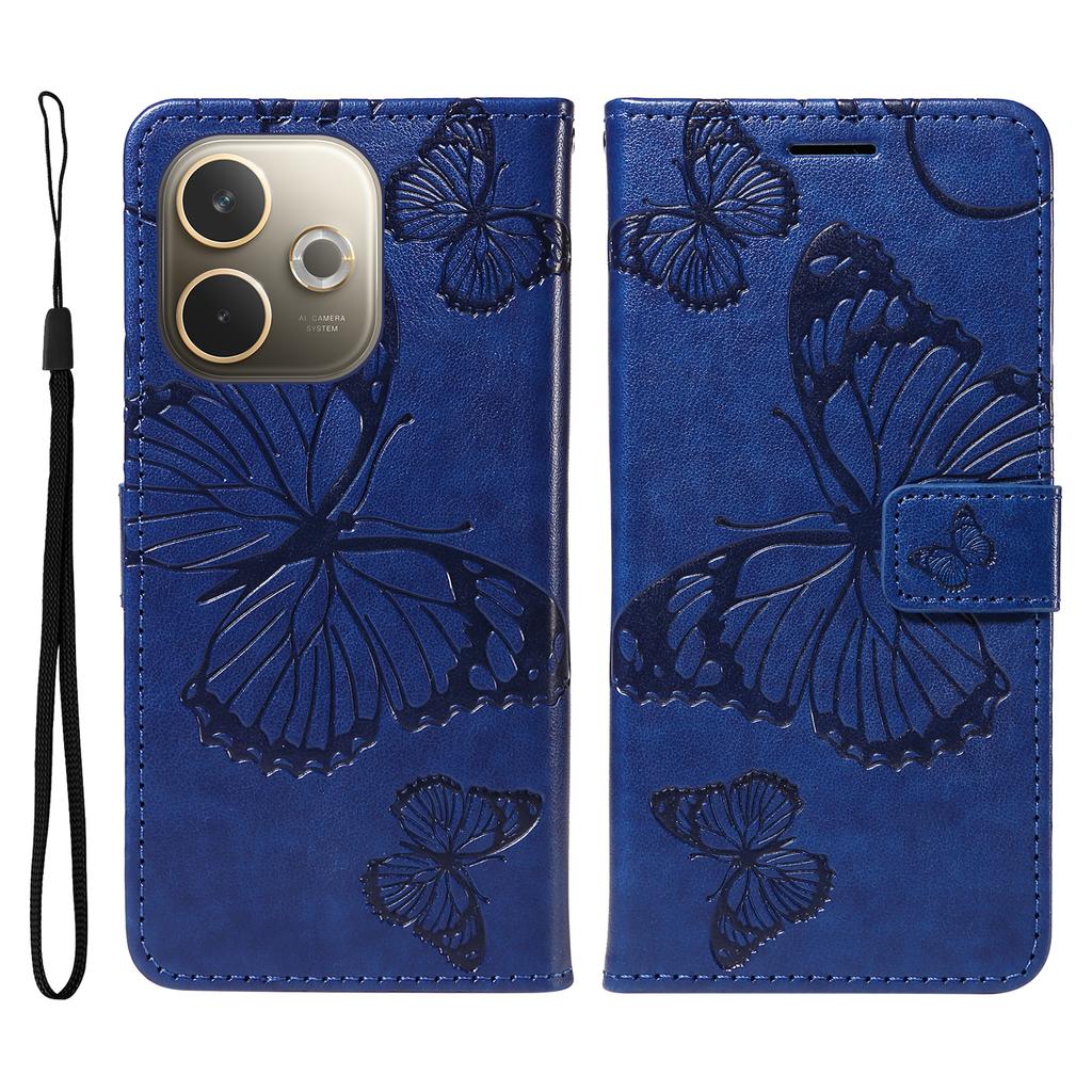 For Oppo A5 Energy 5G (China)/Oppo A5 Pro 4G (Global) Wallet Case Floral Butterfly Imprinted Leather Phone Cover Stand
