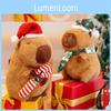 Christmas Plush Capybara Toy Festive Xmas Decoration Stuffed Doll Kids Gift