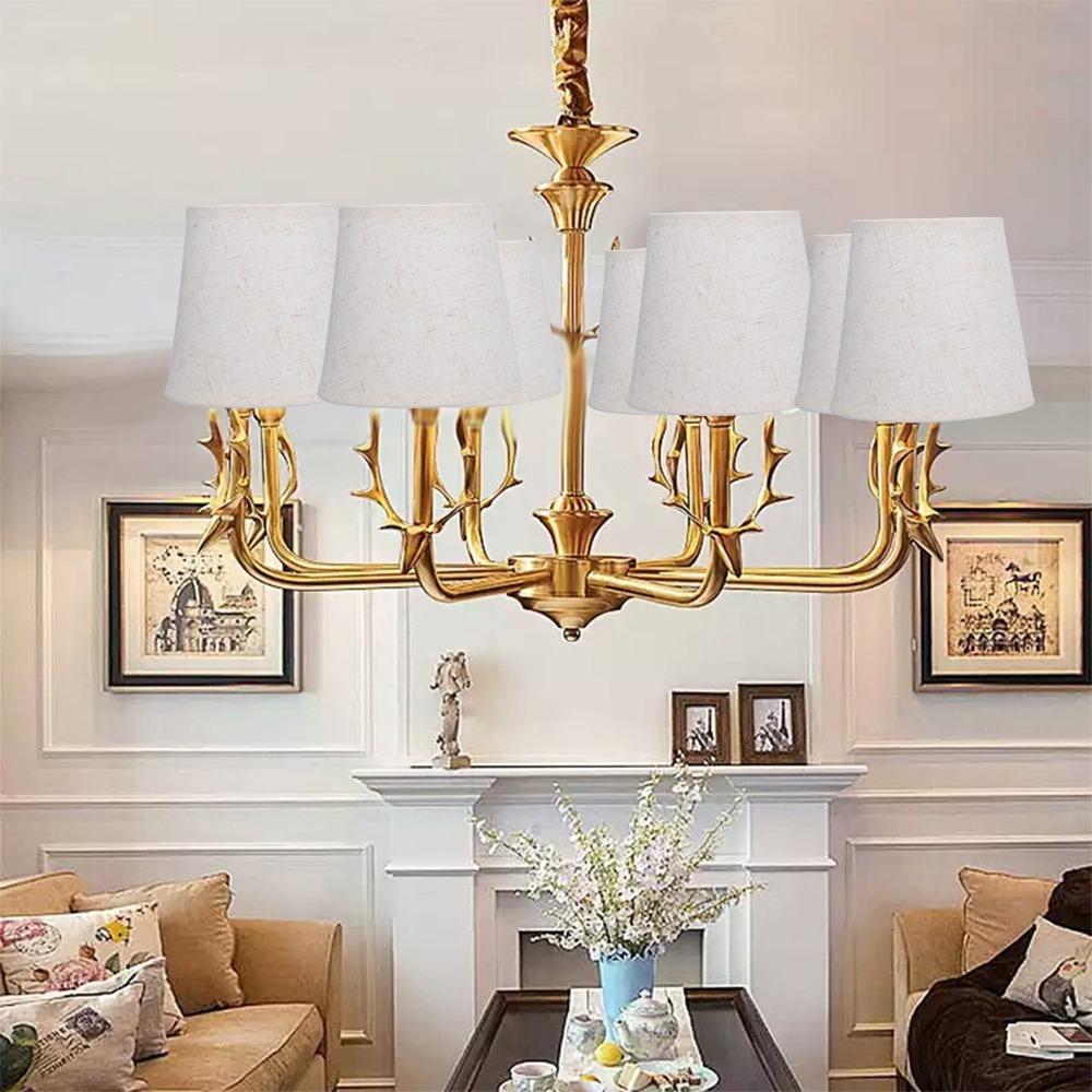 2PCS Fabric Lamp Cover Clip On Design Chandelier Lamp Shades Decorative Lampshade  Bedroom
