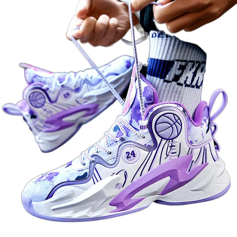 Мужская обувь 2025 новая весна и осень молодежная синяя баскетбольная беговая спортивная обувь для учеников средней школы трение издает звук