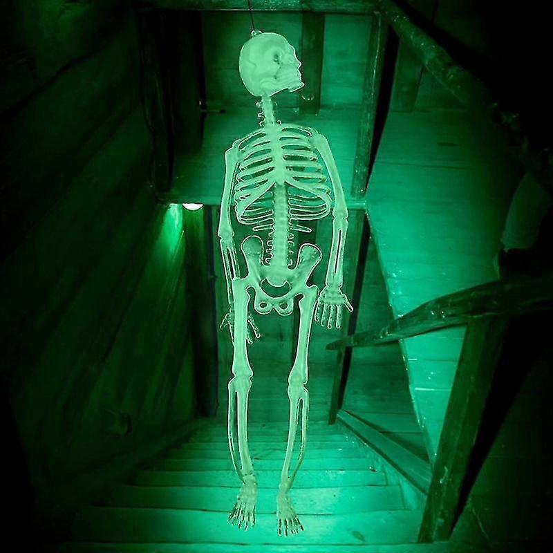 Halloween luminous skull skeleton body, halloween decoration,scary halloween toy haunted house tricky prop halloween toy halloween decoration