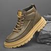 Высококачественные мужские ботильоны из кожи, модные внутренние, увеличивающие рост, мужские высокие ботинки с резиновой подошвой, мужские осенне-зимние ботинки