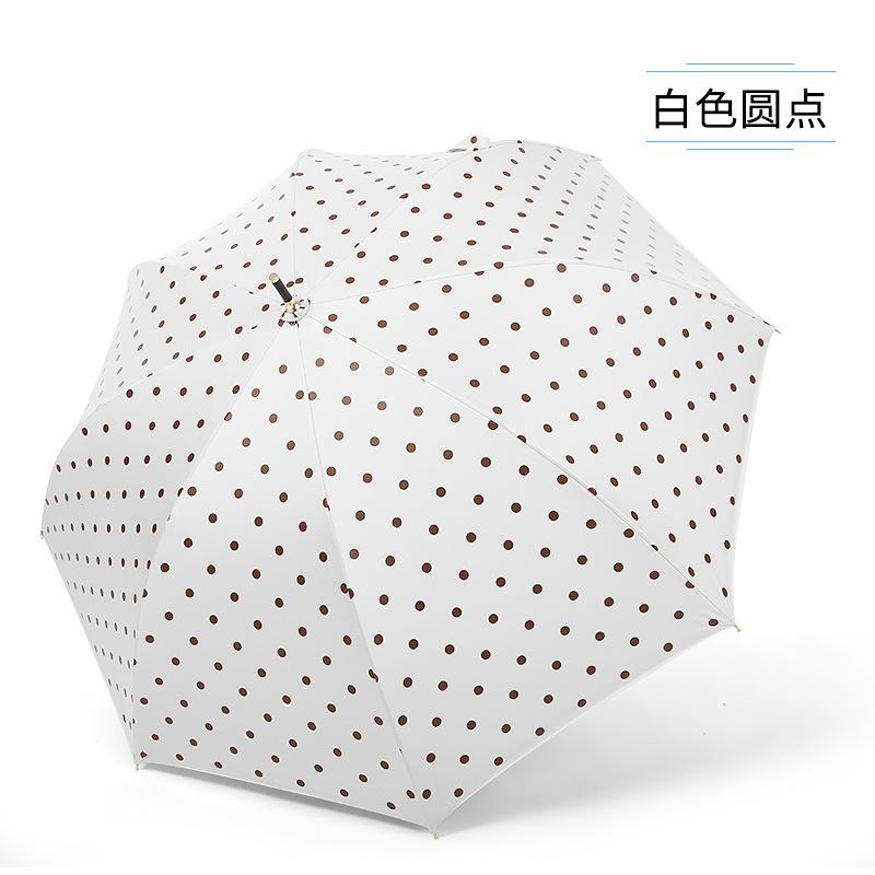 Small Fresh 8 Bone Vinyl Straight Rod Umbrella Long Handle Umbrella Simple Retro Men's and Women's Advertising