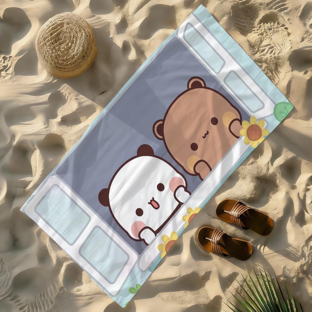 Мультяшное полотенце BuBU Dudu Kawaii Мягкое Легкое Противопесочное Большое Пляжное Полотенце Быстросохнущее Ванна Спорт Семья