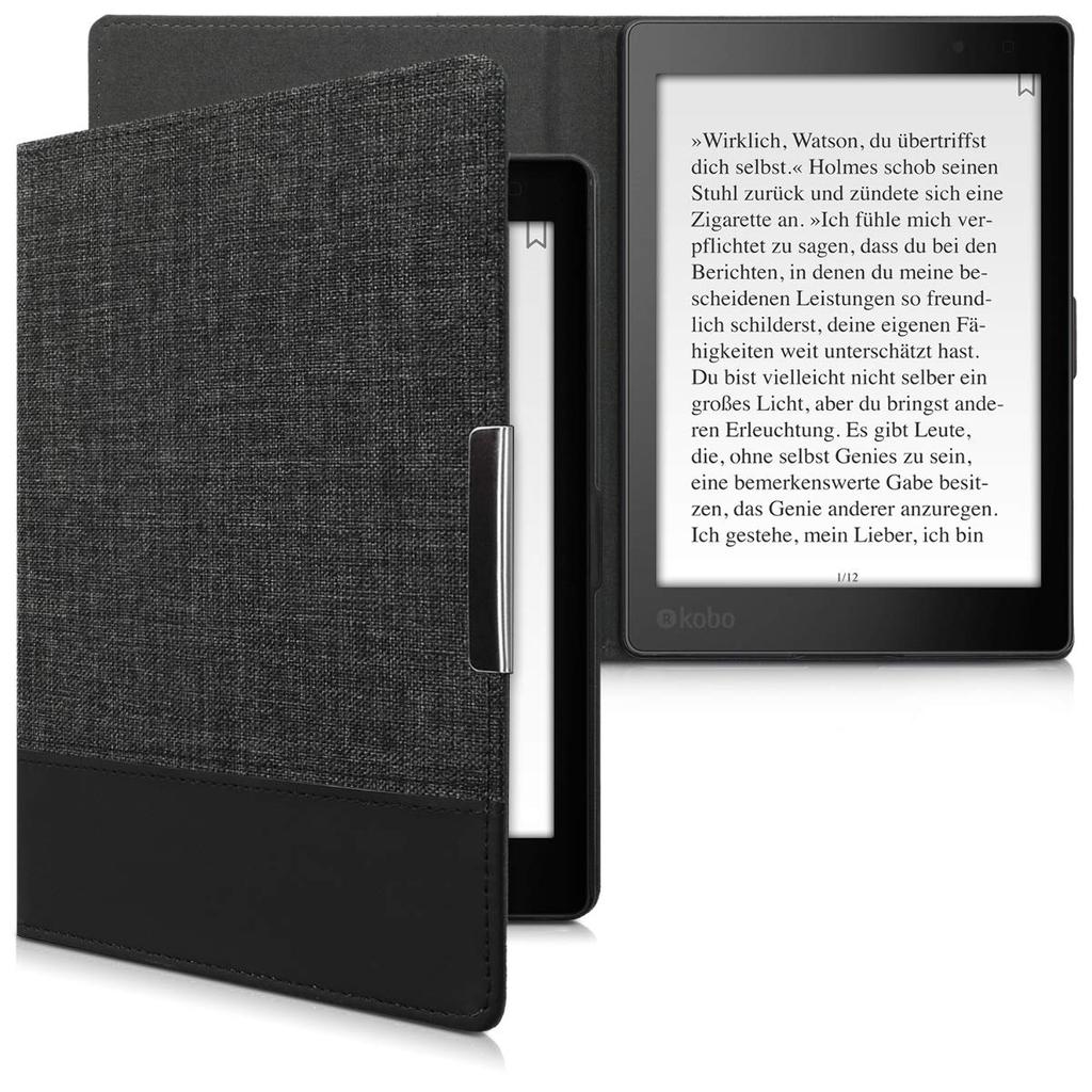 Kwmobile Kobo Aura ONE Compatible Case - Canvas E-Book Cover - Auto Sleep Reader Protective Case Compatible